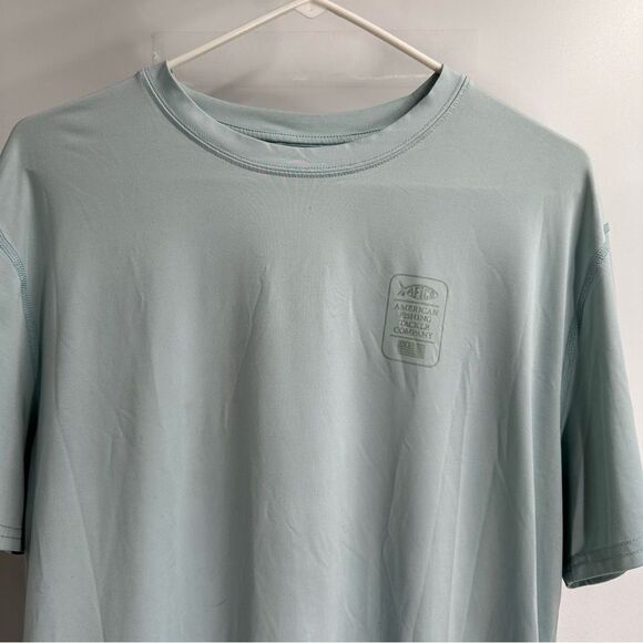 Afica Men's Size Small Short Sleeve Aqua Nylon Fish Tee - Picture 2 of 7